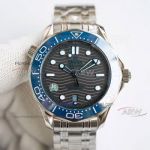 Swiss Replica Omega Seamaster Grey Blue 42mm Stainless Steel Watch 